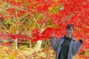 皆藤愛子さん、色鮮やかな紅葉とさわやか笑顔にファン悶絶