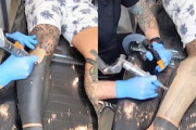 【痛い】その柄はなにｗｗｗベタ塗りTattooの除去映像が人気に。