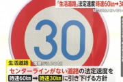 住宅街などの｢生活道路｣､法定速度60キロ→30キロになるかも 一般道のうち7割が該当する見込み