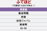 【悲報】流行語大賞「ふてほど」、ガチで誰も知らないｗｗｗｗｗｗｗｗｗｗｗｗ