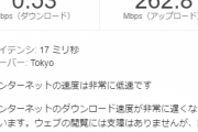 【悲報】ワイ家のこの時間の回線速度が悲惨すぎると話題に