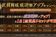 【朗報】6月1日から武具育成 成功率アップキャンペーンｷﾀ━━━━(ﾟ∀ﾟ)━━━━!!