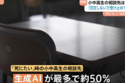 【悲報】小中高生の相談先、50%がAI「死にたい」「消えたい」