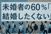 未婚者の60 %「　結　婚　し　た　く　な　い　」