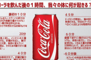 コーラ、レッドブルを飲んで○時間以内に起こること