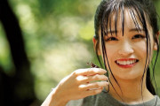 週刊SPA！ずぶ濡れSKE48に虫好きの入内嶋涼が登場！コクワガタと一緒に撮影！