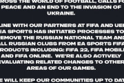 【悲報】ロシア代表がサッカーゲーム『FIFA 22』などから削除へ…