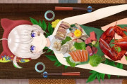 【Vtuber】大代真白、女体盛り配信！食べ物で遊んじゃいかんで