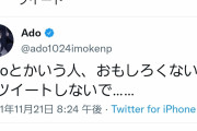 【悲報】Ado「Adoとかいう人、面白くないくせにツイートしないで…」
