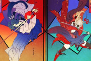 【FGO】浮世絵風の武蔵＆小次郎！！　雰囲気あるなぁ