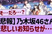 【悲報】乃木坂46に関する悲しいお知らせが…【乃木坂46・乃木坂工事中・乃木坂配信中】