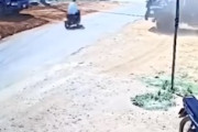 【動画】これはトラップだわ。道路上に張られた牽引ロープにバイクが突っ込んでしまう事故。