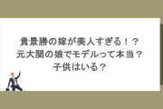 貴景勝の嫁が美人すぎる！？元大関の娘でモデルって本当？子供はいる？