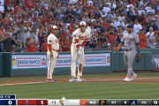 大谷翔平、第1打席で先制のタイムリーツーベース！