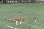 【GIF】巨人ファン、中日のレフト・レビーラの送球に謎の頭痛を覚える