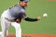 阪神の開幕投手　先発の西勇が上々５回６安打１失点、７奪三振！！