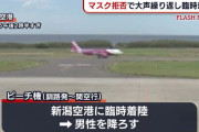 機内でマスク拒否し「非科学的だ」と乗務員威嚇…関空行き飛行機、新潟空港に臨時着陸して男性客降ろす