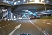 【バイク】お台場中央で発生した過失割合ゼロの交通事故の車載映像。