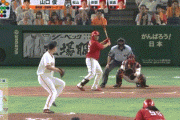 【巨人対広島15回戦】広島・松山、巨人・山口から第３号３ランホームラン！広島が２点差に詰め寄る！！！！！
