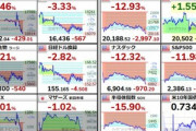 NYダウ平均株価､約3000ドル下落  史上最大の上昇と下落を連発