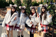 【画像】あるJS達、お揃いコーデでクリスマスディズニーを満喫
