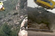 【動画】送電線に接触してしまったヘリコプターが道路に不時着。（スペイン）