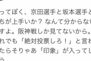 【悲報】阪神担当記者「俺は阪神戦しか見てないし。阪神以外には投票しねーよw」
