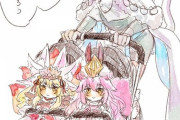 【FGO】闇＆光のヤースカヤをベビーカーに乗せてるニキチッチちゃん！！　可愛いなw