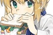 【FGO】サンドウィッチを食べるアルトリアイラスト！！　美味しそうですね！！