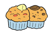 生地が膨張に耐えきれず吐血したクマのマフィン
