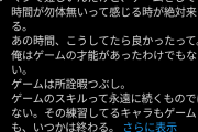 【悲報】インフルエンサー「ゲームしてる時間が勿体無いと感じる時が必ず来る。所詮暇つぶし。練習してるゲームもキャラもいつかは終わる