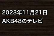 2023年11月21日のAKB48関連のテレビ