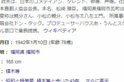 【訃報】俳優・小松政夫さん、死去…　78歳