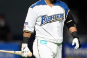 日本ハム中田翔、空振り三振後にバットを叩きつけて破壊→その後途中交代