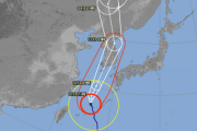 非常に強い台風９号が韓国・済州島方面へ　３日に南部上陸か