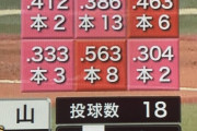 画像 ヤクルト村上宗隆、ゾーン別の成績