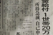 【安倍神】現金給付、1世帯２０万円で政府調整