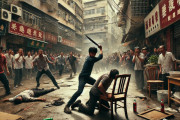 【公開処刑】中国で包丁を持った男が大暴れ→現地住民に椅子で殴り潰されるwwwwww