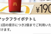 【悲報】マクドのポテト190円、ガチで消滅