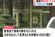 SNS投稿で発覚　飲食店で箸の束を口にくわえて舐めた16歳少年を逮捕