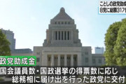 【ことしの政党助成金速報】８党総額317億円余り　何もしていない立憲民主党18％の43億円 国民民主党が46億　N国は借金返済か？