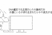 元夫「DNA鑑した！俺の子供でない！（子供を私の私親に押し付けた）」→再婚した夫「DNA鑑した！俺の子供とちがう！」→さらに・・