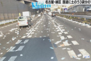 【悲報】名古屋の国道で700～800メートルにわたり数千枚のマスクが散乱してしまう（＊画像あり）