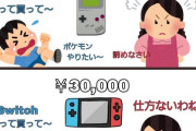 昔の親「ゲームボーイ9800円？高いからダメ！」今の親「Switch3万円？買ってあげる！」←これ