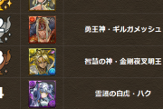 【パズドラ】貂蝉←強い、ギルガメッシュ←吸収無効、金剛←マルブ、ハク←かわいい、エア←？？？