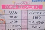 2019年に若者で流行った言葉、3つ知らないやつは糞ジジイな