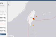 台湾東部で「M6.7」最大震度6弱の地震が発生…ここ数日、台湾ではM5クラスの地震が相次いでいる模様