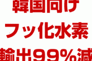 【画像】韓国向けフッ化水素輸出が99%激減しパニック状態！　11月に半導体材料が枯渇する恐れも！