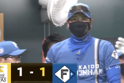 【速報】日ハム、野村の二塁打から松本剛の犠牲フライですぐ同点に追いつく！！