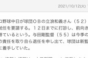 中日・与田監督、自ら辞任を申し出ていた